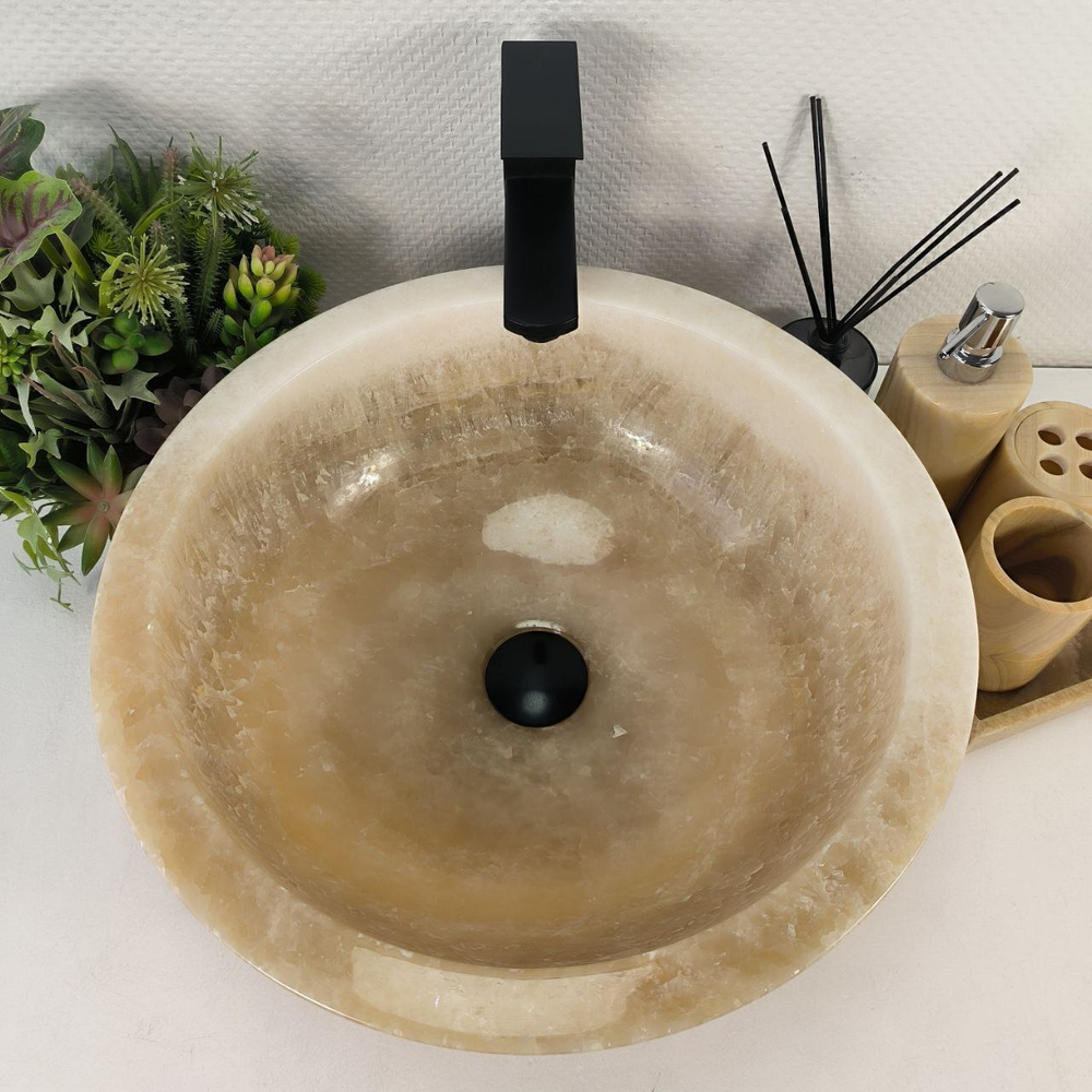 Раковина из оникса Bowl Yellow BO-64725 45*45*17 0200