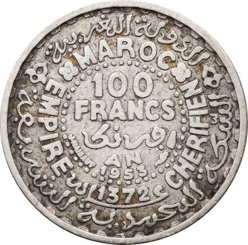 100 франков 1953 Марокко