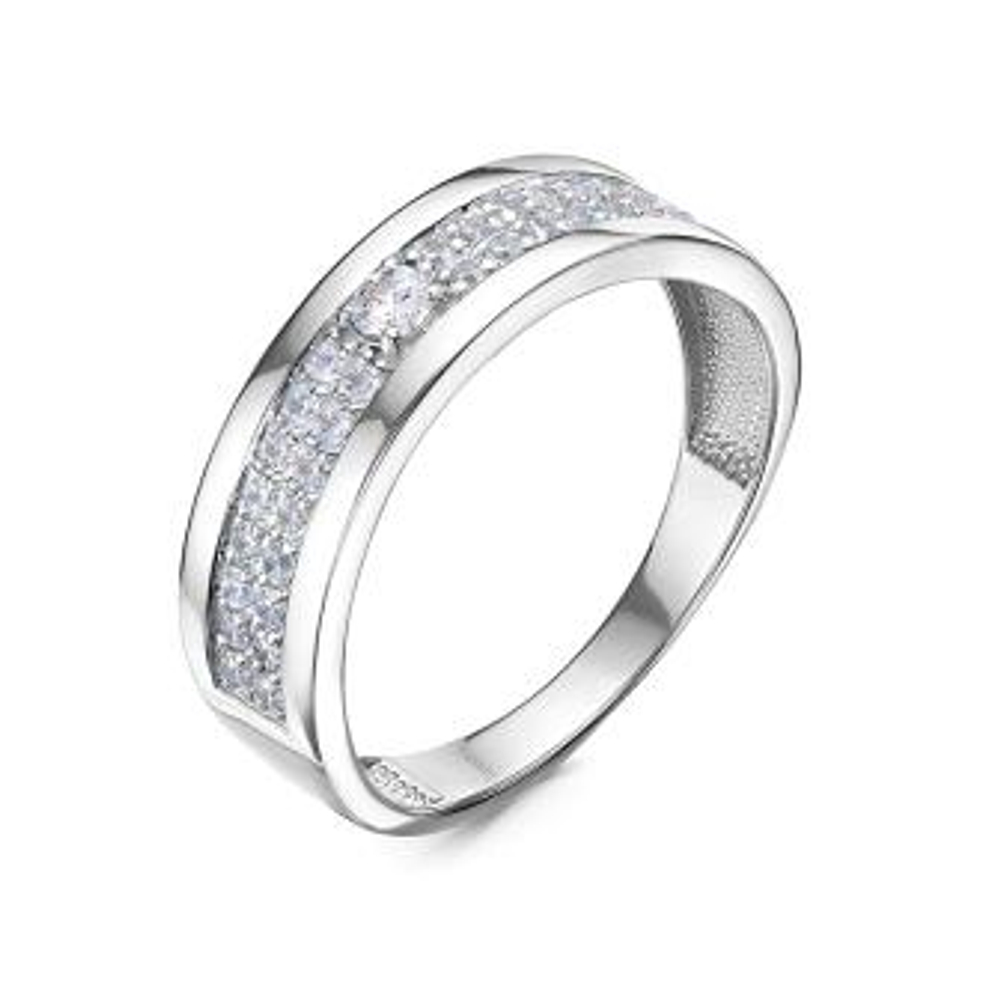 Кольцо из серебра с фианитами