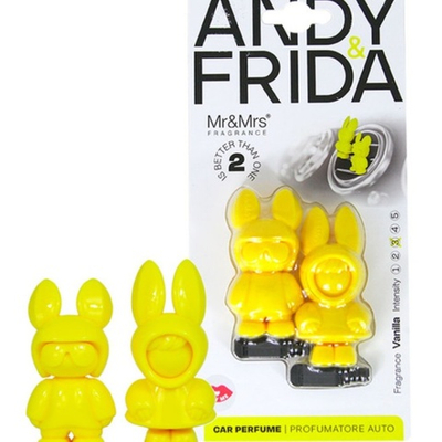 Mr&Mrs Fragrance Ароматизатор для автомобиля ANDY&FRIDA VANILLA | ВАНИЛЬ желтый