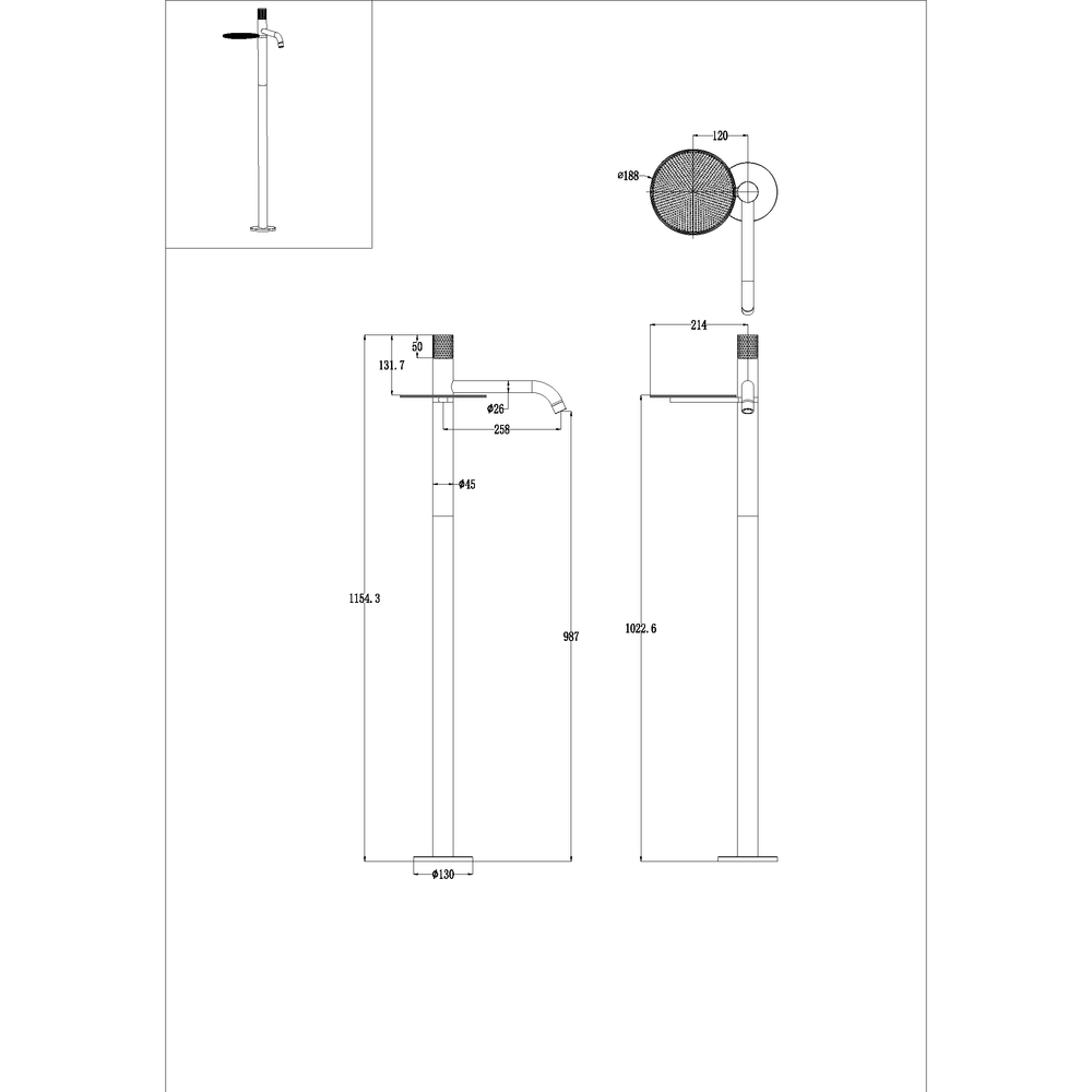 Напольный смеситель для раковины Boheme Stick 120-CRCR.2 CHROME TOUCH