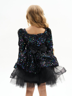 Нарядное новогоднее платье с пайетками Уэнсдэй