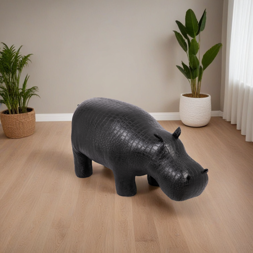 Банкетка Пуф Бегемот Черный средний