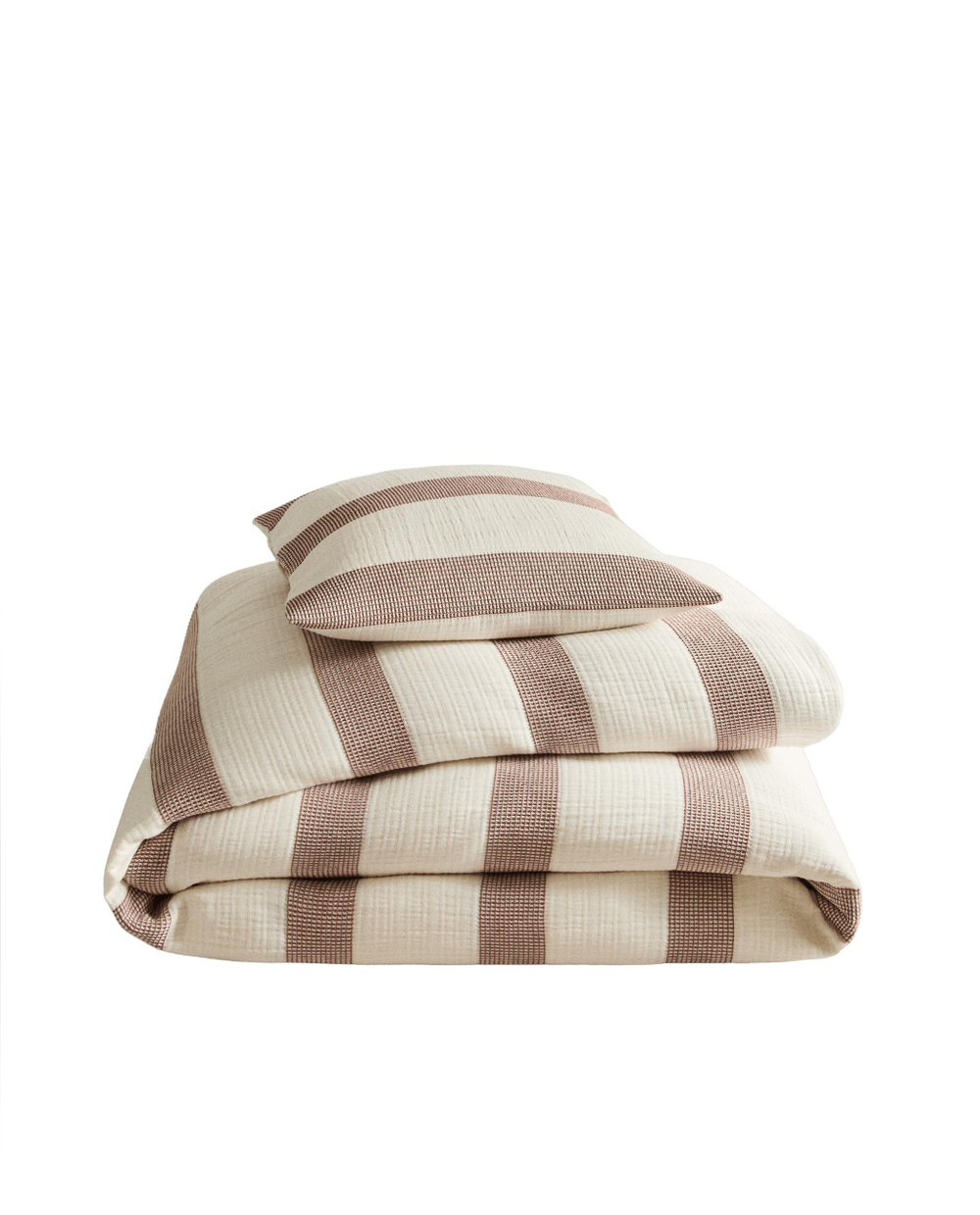 Zara Home покрывало детское из хлопка, терракотовый, в полоску