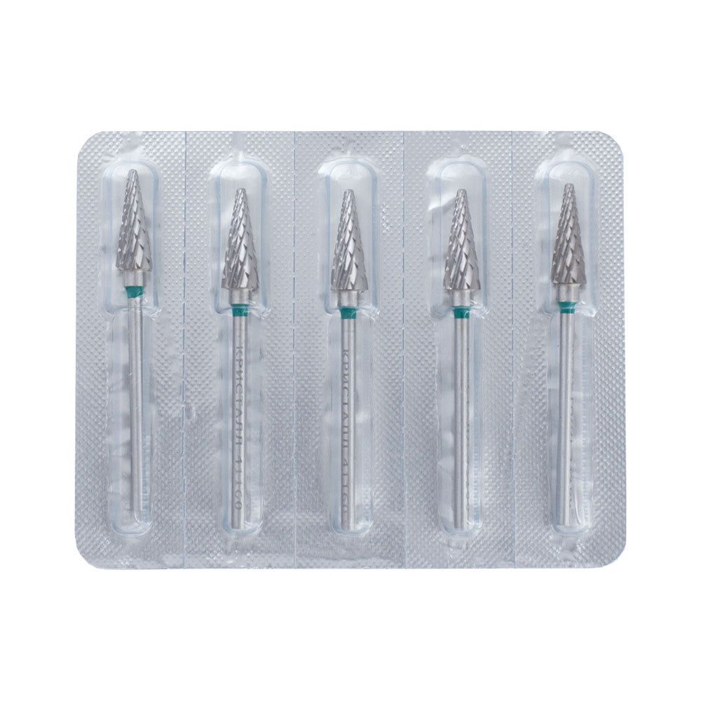 Кристалл Твердосплавная фреза Конус острый d6мм, зел.