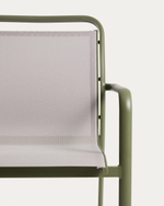 Уличный стул Luri из алюминия зеленого цвета и бежевого текстиля