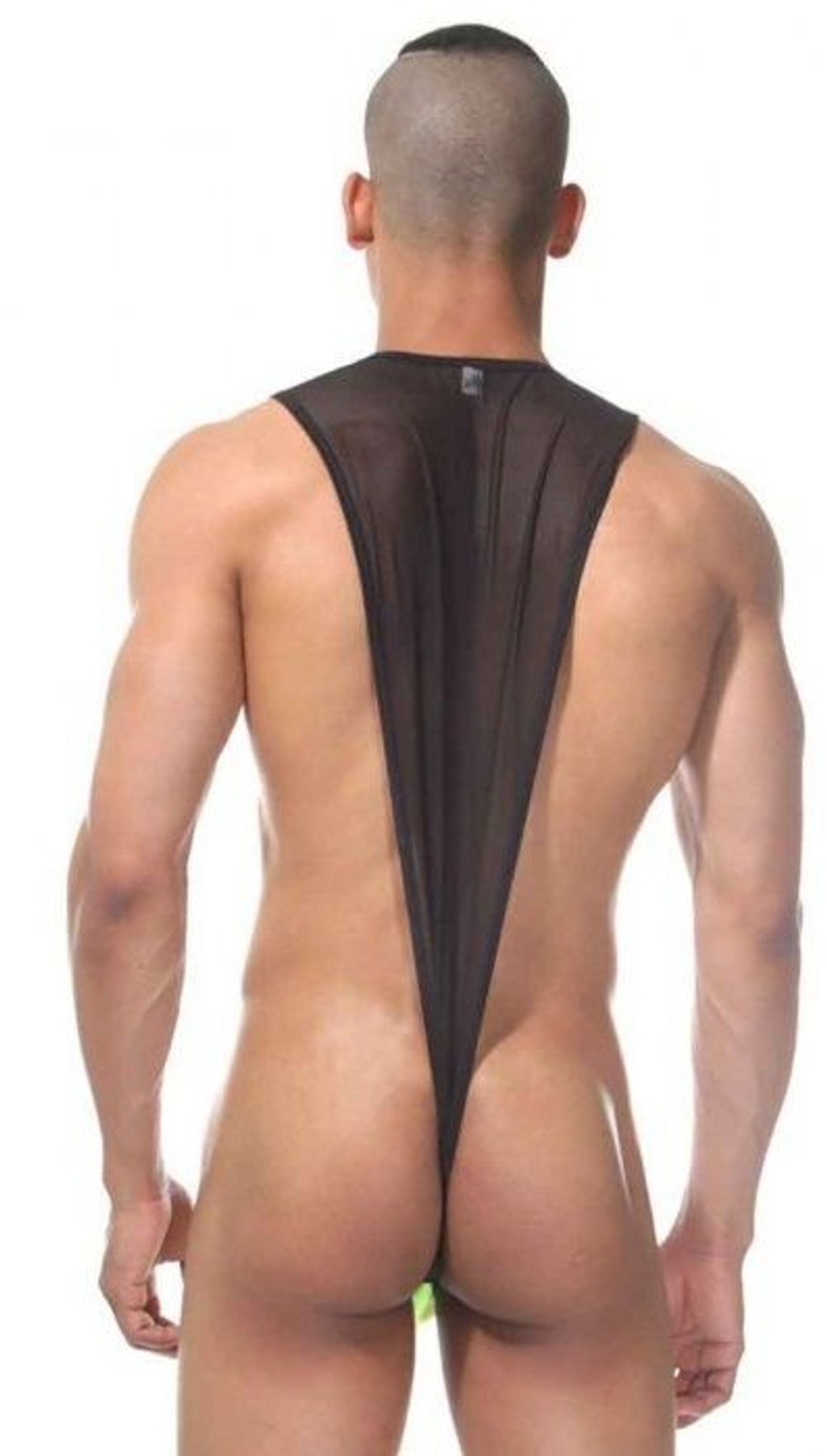 Мужское боди с контрастной вставкой (Размер: S-M) (Цвет: черный с зеленым)