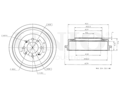Барабан тормозной задний UNIO BRD-10066