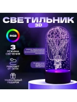 Светильник 3D ночник RISALUX «Воздушный шар», LED RGB, от се