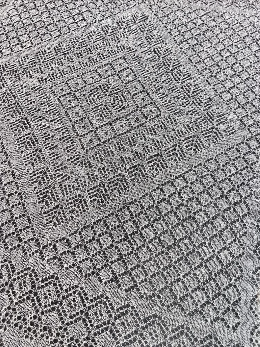 Оренбургский пуховый платок-паутинка А120-01 белый отбеленный