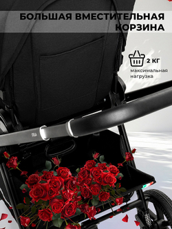 Детская коляска Sweet Baby Stella 2 в 1 427302, Black