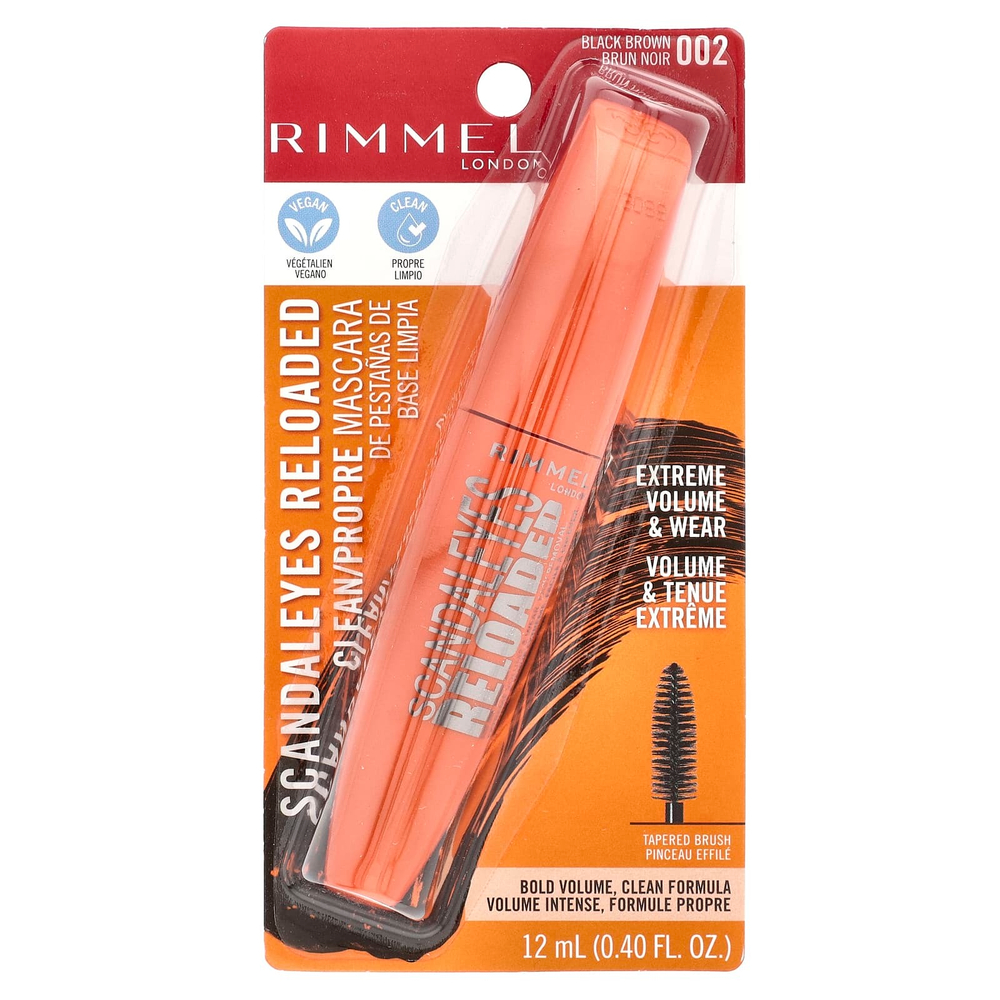 Rimmel London, Scandaleyes Reloaded, чистая тушь, оттенок 002, черно-коричневый, 12 мл (0,40 жидк. унц.)