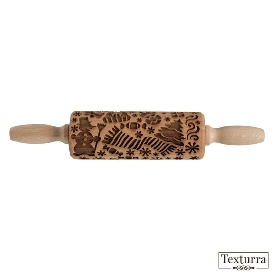 Малая скалка с узором С Новым годом