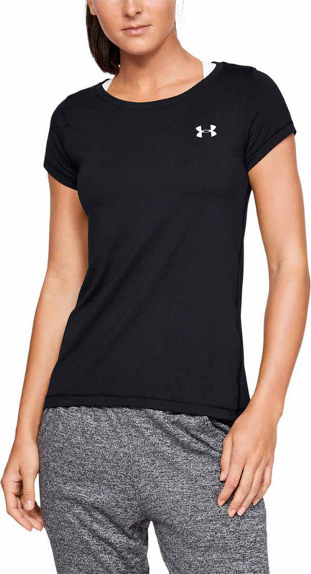 Женская теннисная футболка Under Armour HeatGear Armour SS Women - black