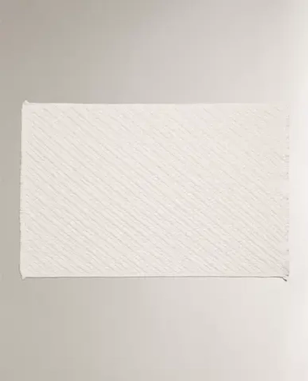 ZARA HOME КОВРИК ДЛЯ ВАННОЙ В ДИАГОНАЛЬНУЮ ПОЛОСКУ, ЦВЕТ СЛОНОВОЙ КОСТИ