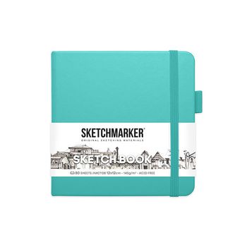 Блокнот для зарисовок 12*12см 80л в твердой обложке аквамарин (2314502SM)