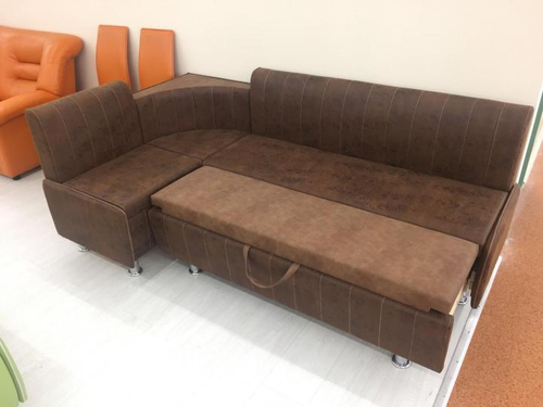 Кухонный уголок со спальным местом К022 коричневый антивандальная ткань дерево