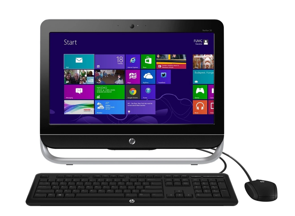 20" Моноблок HP Pavilion 20-b302er (1600x900, AMD E1-1500, RAM 4ГБ, SSD 128ГБ, AMD Radeon HD 7310, Win 10 Pro)