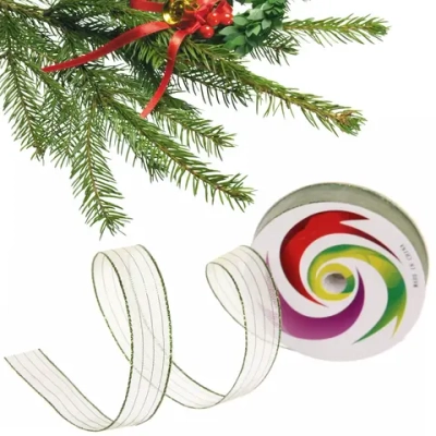 Лента для декорирования «Сияние» 1.5 см, 5 м, Салатовый (капрон)