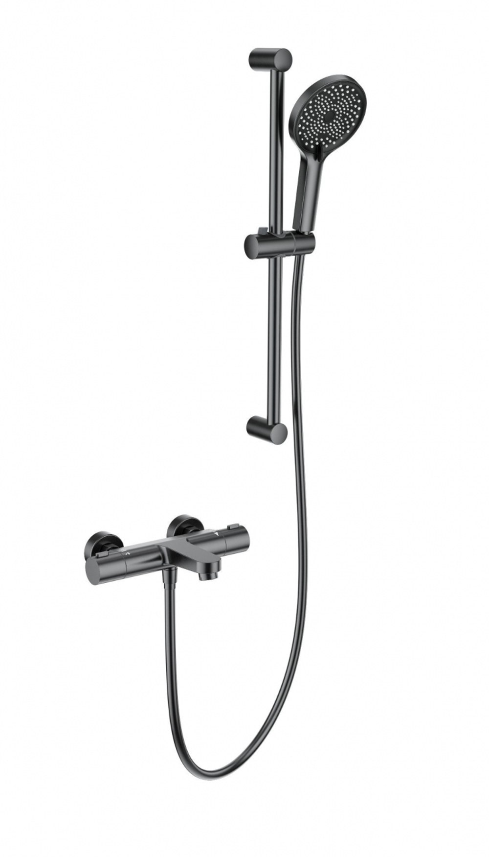 Смеситель для ванны с душевым гарнитуром и термостатом WONZON & WOGHAND, Темный графит (WW-C2018-A-BGG)