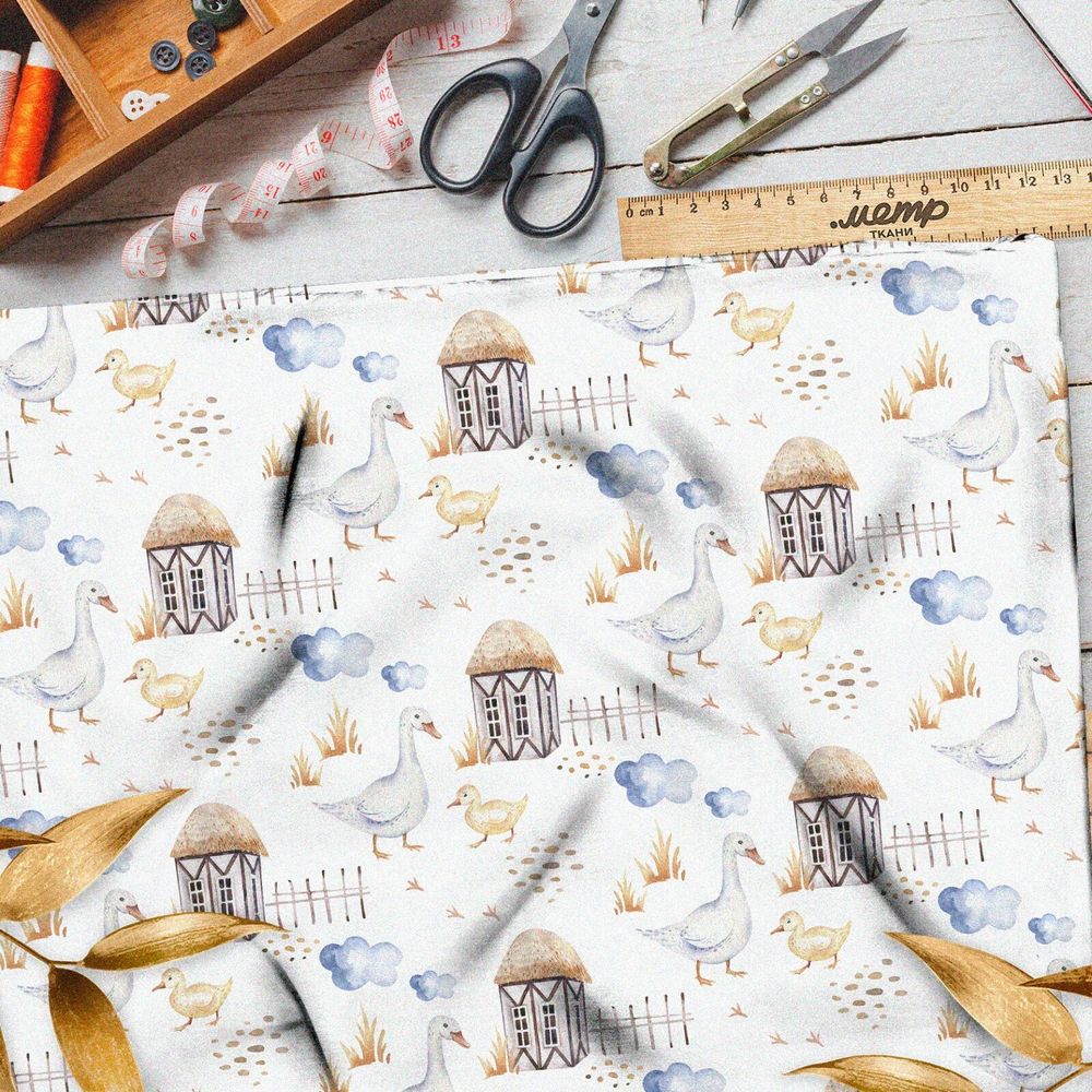 Ткань поплин мама гусыня
