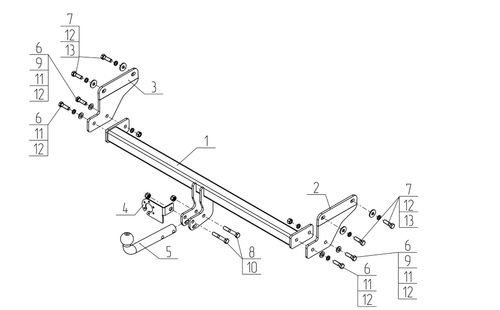 Фаркоп Avtos на MAZDA CX-50 (2022-)(паспорт и сертификат в комплекте)(без электрики)MZ 04