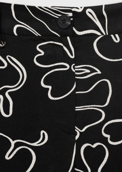 Брюки из смесового льна с цветочным принтом