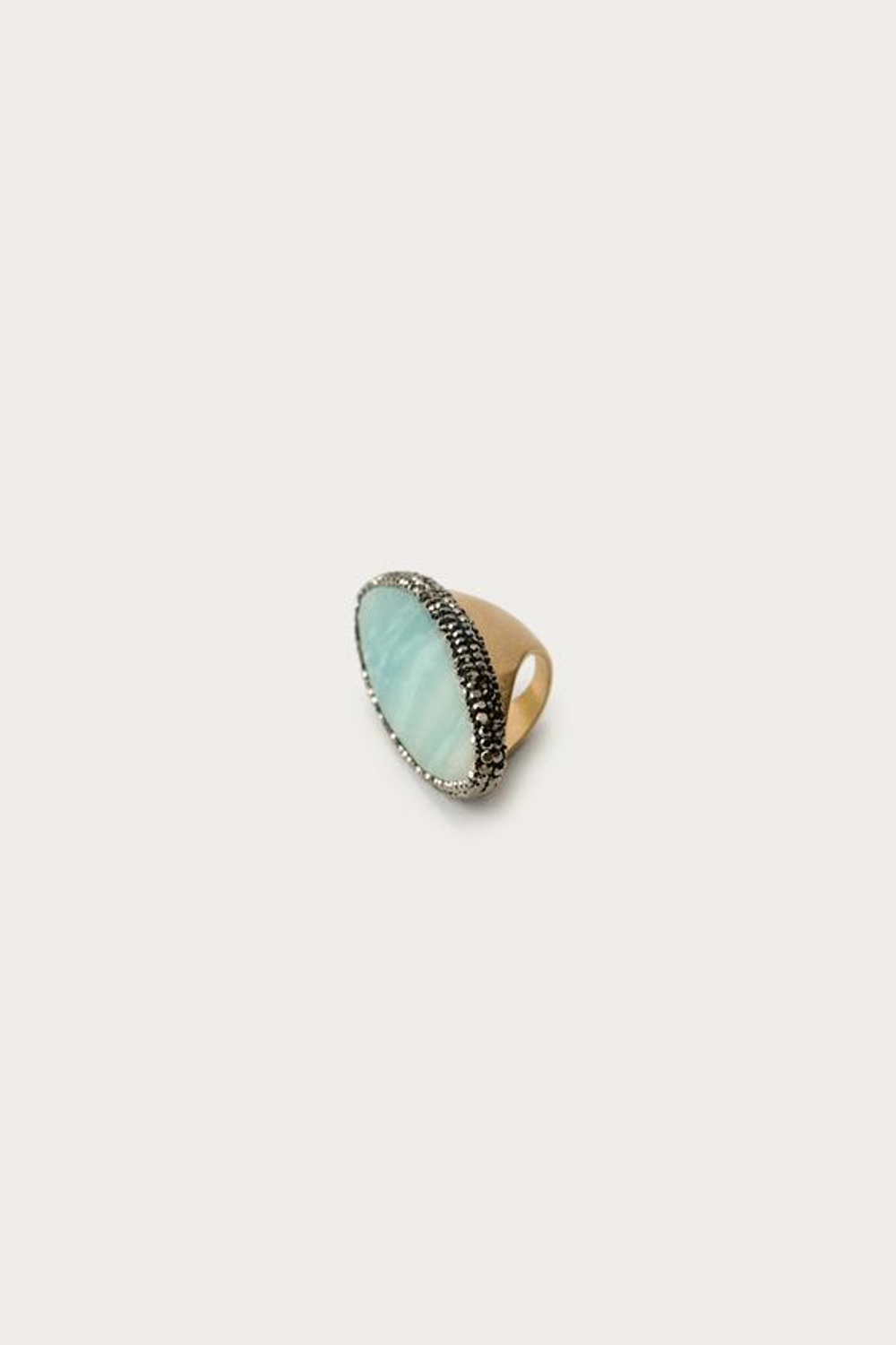 ZARA X MARISA BERENSON КОЛЬЦО С БЛЕСТЯЩИМ КАМНЕМ, ЗОЛОТИСТЫЙ