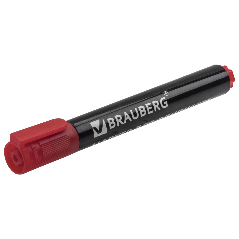 Маркер для бумажного флипчарта BRAUBERG непропитывающий бордовый 2 5 мм (12 штук в упаковке)