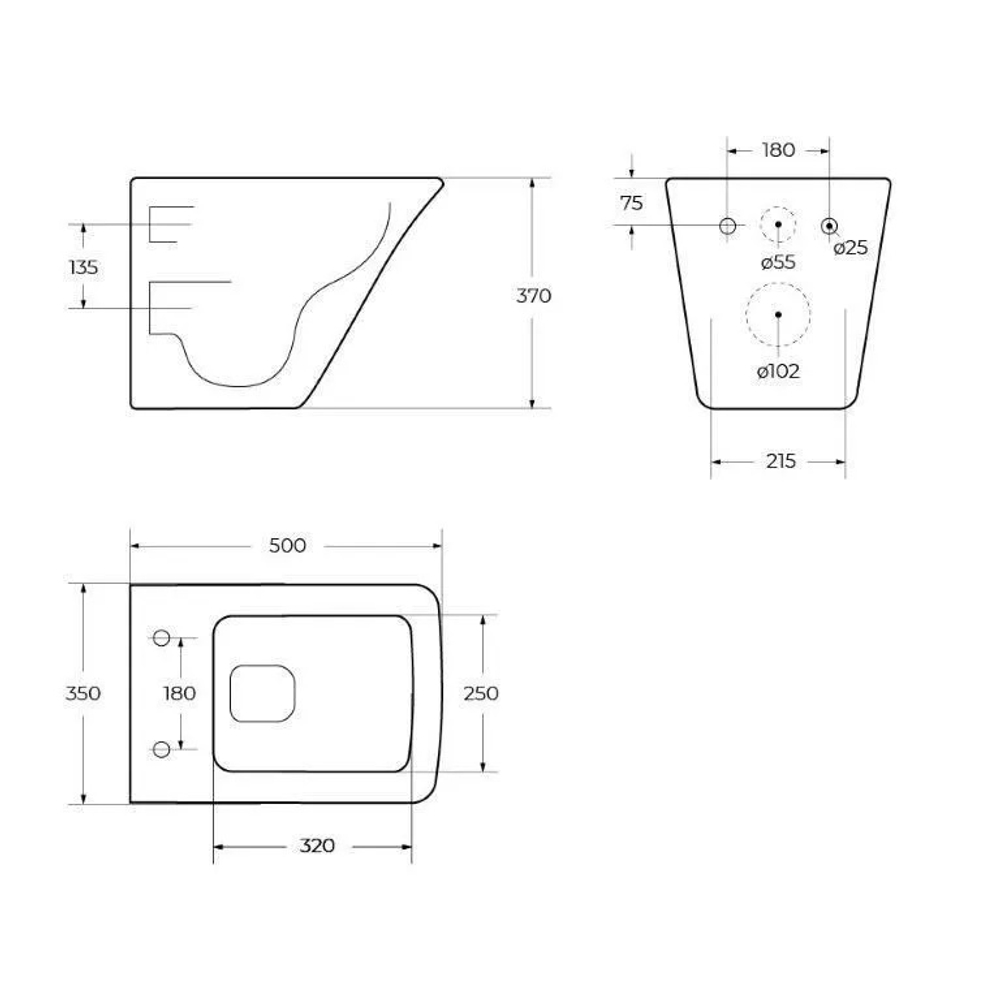 Унитаз безободковый подвесной BelBagno MARMI BB052CHR