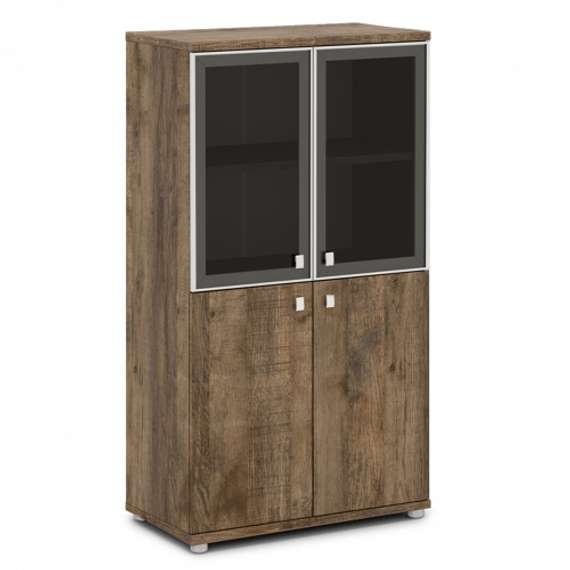 Шкаф со стеклом в алюминиевом профиле средний 820х440х1490 V-666