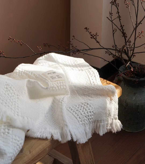 Хлопковое покрывало 140х190 | белый