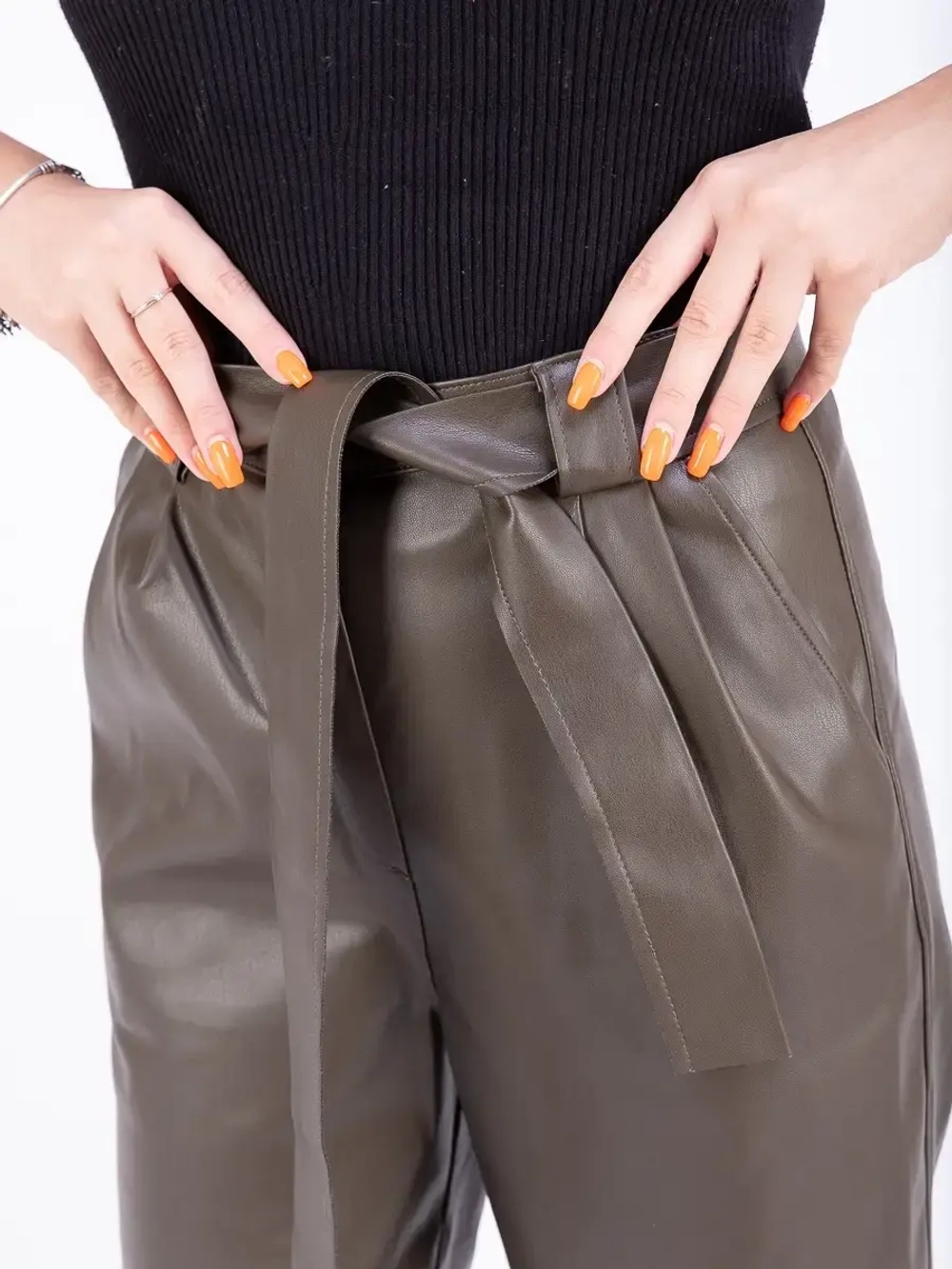 Брюки женские кожаные, экокожа