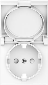 Накладка для розетки Schuko с заземлением,  с крышкой,  16A 250 В~,  глянцевый белый,  серия A07