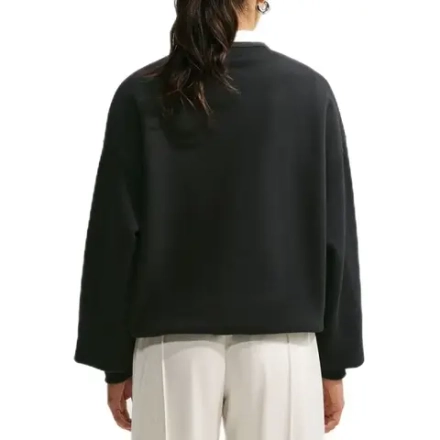 Женская теннисная куртка Nike Studio Fleece Medium Weight Oversized Crew - black/white