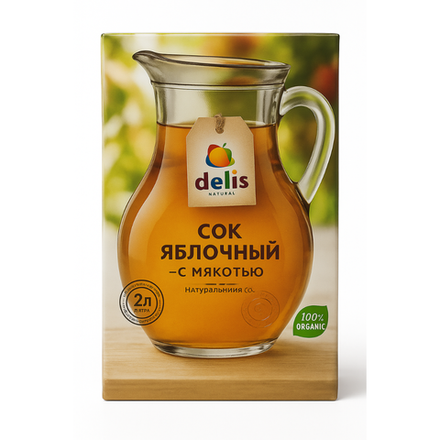 Сок натуральный Delis Яблочный 2 л