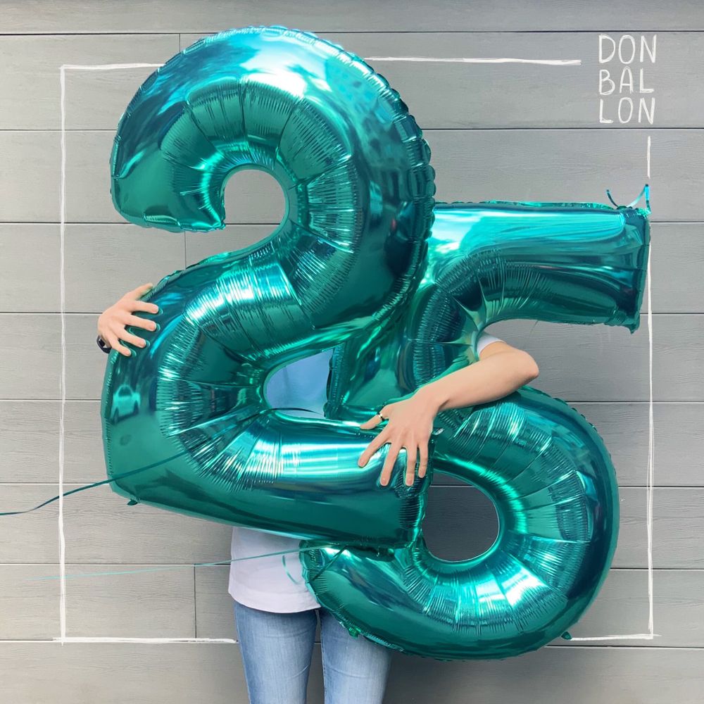 Шар (40"/102 см) Цифра, 5, Тиффани