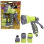 Набор для полива «Green» (распылитель-пистолет 7 режимов,2 соединителя,адаптер на 1/2») ДоброСад