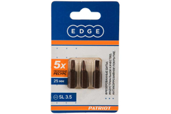 Бита EDGE by PATRIOT SL 3.5мм, сталь S2, длина 25 мм, 3шт в блистере