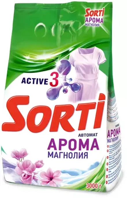 Стиральный порошок Sorti Арома Магнолия (автомат), 3 кг