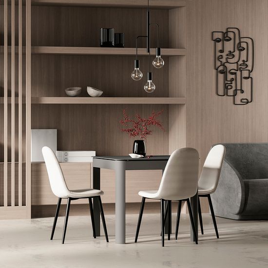 Стол обеденный leif, 80х80 см, серо-бежевый