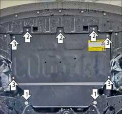 Защита картера двигателя, КПП. 2 мм, Сталь. для Dongfeng Mage 2025-н.в., Motodor.78613