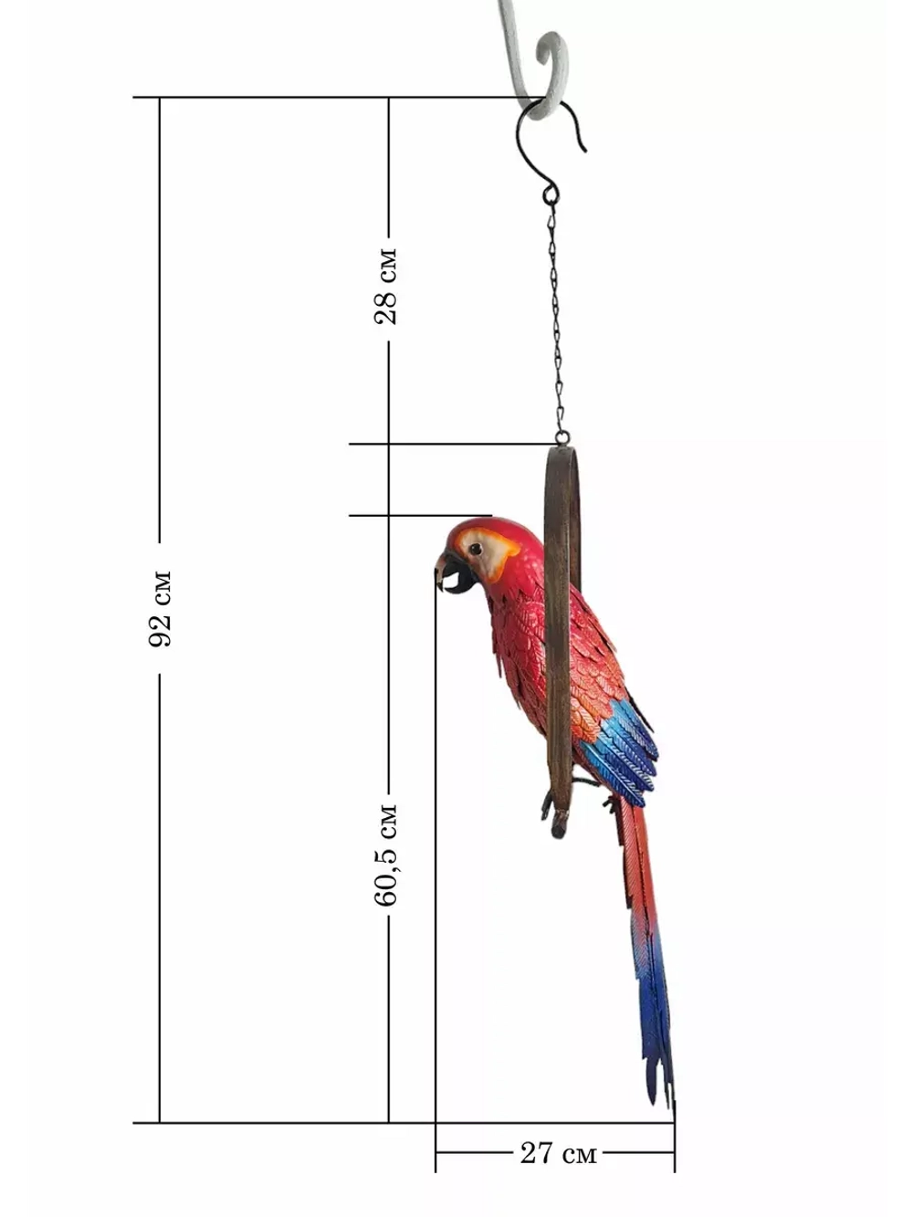 Декор на стену для интерьера "Попугай" 60 см