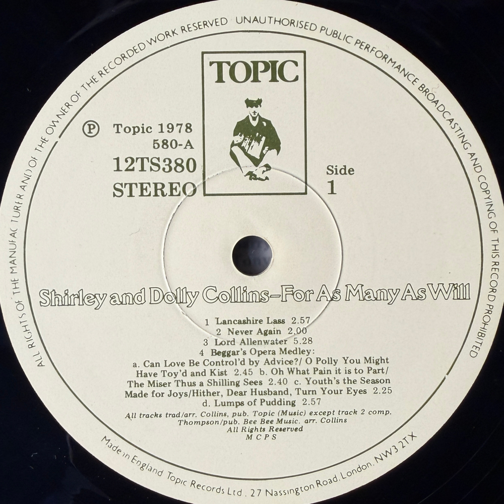 Shirley And Dolly Collins – For As Many As Will (Англия 1978г.)Т