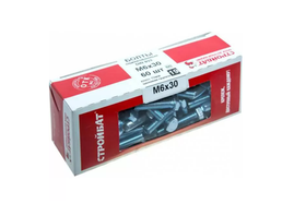 Оцинкованные болты Стройбат DIN 933 М6х30 60 шт. 2630017/005471