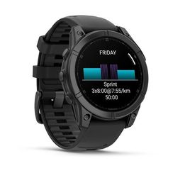Умные часы Garmin Fenix E, 47 мм, AMOLED, Slate gray steel with black silicone band