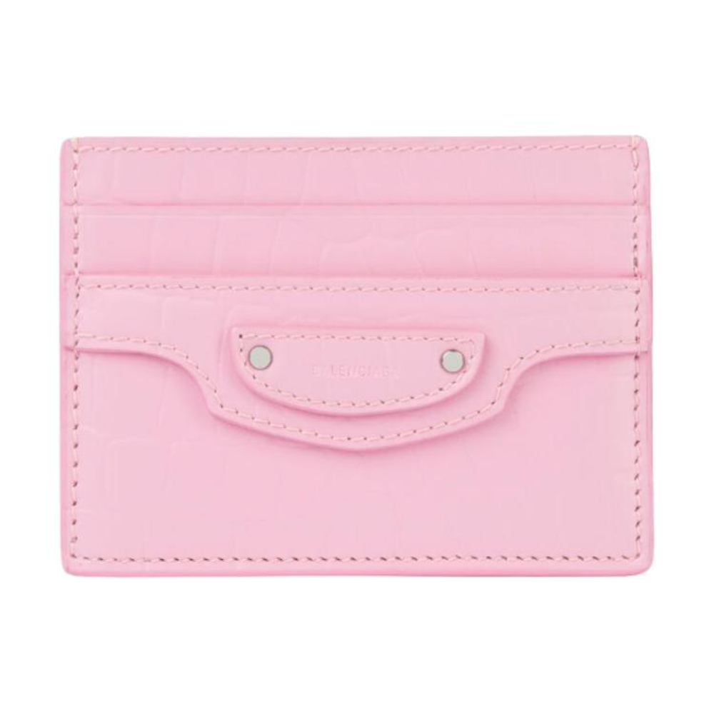 Balenciaga Cow Leather Card Holder Mini Women"s Pink
