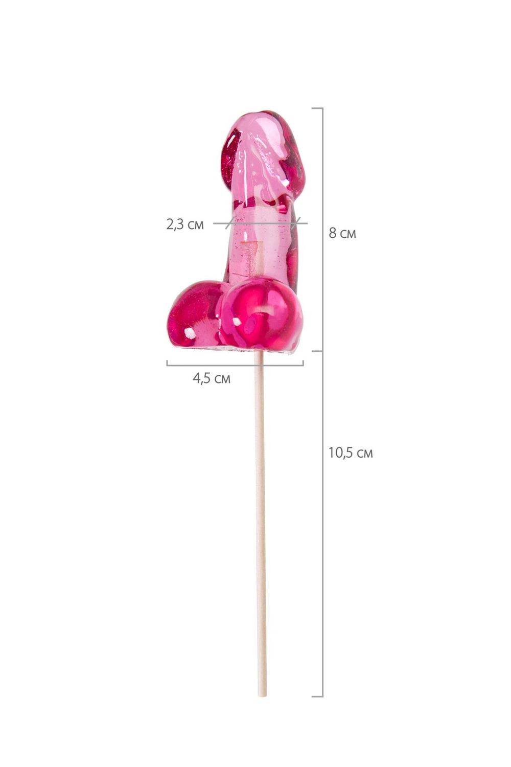 Розовый леденец в форме члена со вкусом айриш крим - 80 гр.