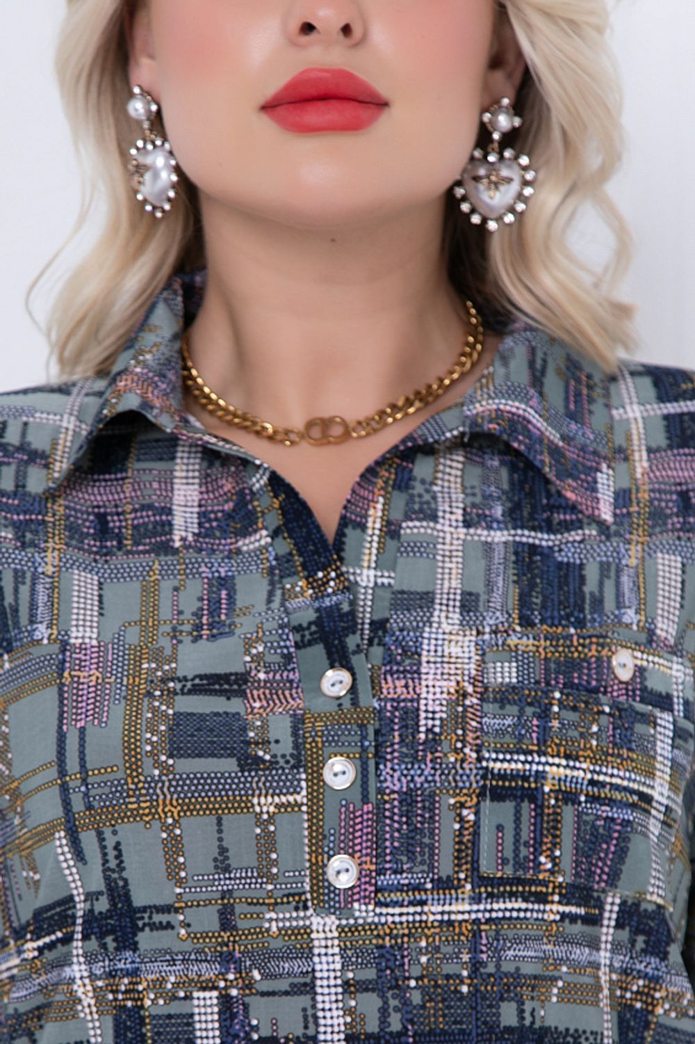 БЛУЗКА ДОРОТЕЯ (ОЛИВЕ) Bellovera (Акция)