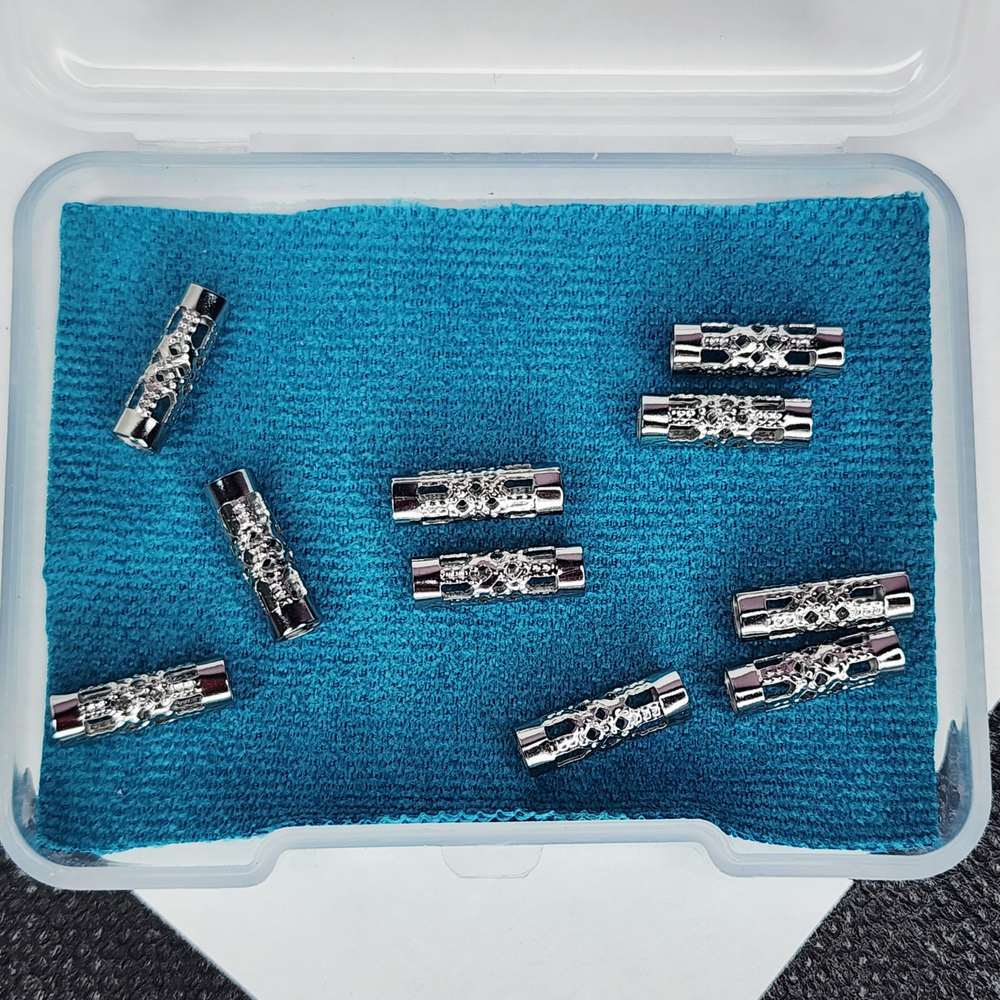 Бусина сталь, трубочка проставочная, легкая ажурная, р-р 12×4мм, штучно